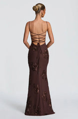 Nefertiti Maxi Dress - Plum Brown