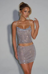 Nila Mini Skirt - Silver