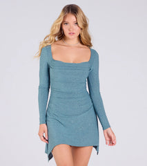 Memorable Shine A-Line Glitter Mini Dress