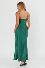 Inhibitions Lace Bust Midi Dress Forest Green
