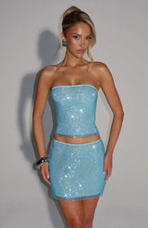 Nila Mini Skirt - Aqua