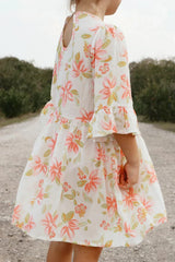 HELLO MINI Twirling In Tulips Dress White