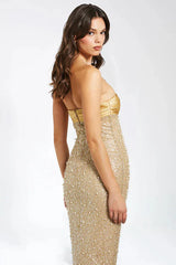 Lainey Pearls Beaded Maxi Dress