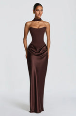 Maggie Maxi Dress - Plum Brown