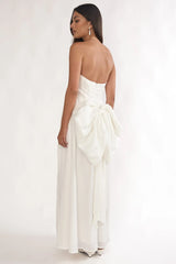 Adalynne Strapless Bow Back Maxi Dress White