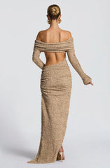 Adelphia Midi Dress - Beige