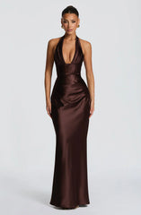 Elowen Maxi Dress - Plum Brown
