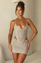 Selma Mini Skirt - Beige